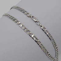 Ланцюг металевий 7 мм 47 см плетіння панцирний колір платина