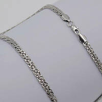 Ланцюг метал 6 мм 47 см плетіння панцирний колір платина