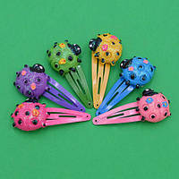 Шпильки дитячі божі корівка 20 мм 2 шт. метал. колір пари на вибір