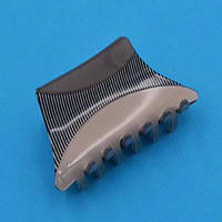 Краб для волосся трапеція сірий пластик 9х4,5 см