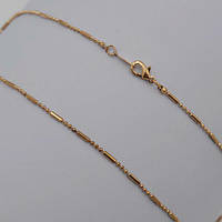 Ланцюжок золотистий метал плетіння перліна + бочка (3+1) 40 см