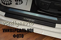Защита порогов - накладки на пороги Fiat BRAVO с 2007- (Premium Карбон)
