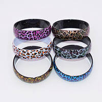 Браслети 6 шт пластикові з леопардовим прінтом