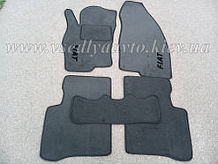 Ворсові килимки в салон FIAT Linea з 2007-2012 - рр. (Сірі)