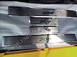 Захист порогів - накладки на пороги Peugeot 206 5-дверка / 206+ 5-дверцята з 1998/2009 р. (Premium)