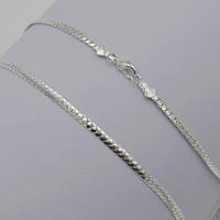 Ланцюжок сріблястий метал, панцирне плетіння 45 см