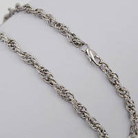 Браслет металевий 6 мм 47 см плетіння синінгпур колір платина