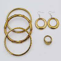 Набір Браслети Сережки Кільце Пластик Колір Бронза