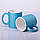 Чашка Гліттер для сублімації 330мл Синя, фото 4