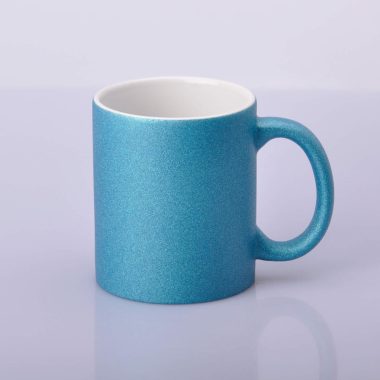 Чашка Гліттер для сублімації 330мл Синя