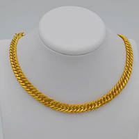 Ланцюг золотистий метал плетіння ромб 46 см