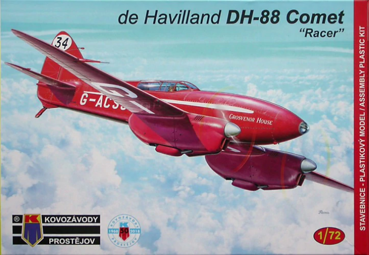 Пластикова модель 1/72 Kovozavody Prostejov 0099 Брит. літак de Havilland DH-88 Comet Mac Robertson Air Racer
