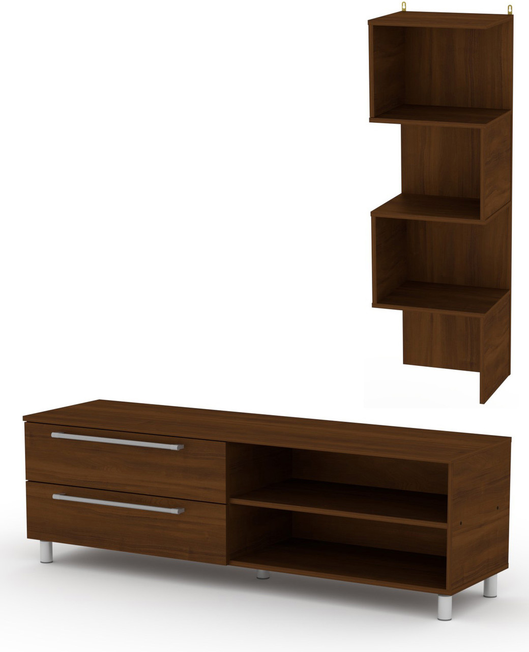 Вітальня комплект МГ-4 Стінка 1 КОМПАНІТ Горіх екко (150х42х175 см), фото 1