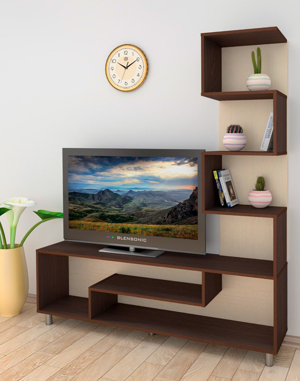 Вітальня комплект МГ-4 Стінка 2 КОМПАНІТ Венге комбі (150х32х175 см), фото 1