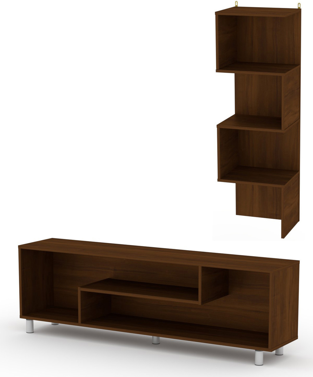 Вітальня комплект МГ-4 Стінка 2 КОМПАНІТ Горіх екко (150х32х175 см), фото 1