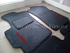 Ворсові килимки в салон передні CHERY QQ (Сірі)