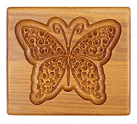 Пряничная доска деревянная Бабочка размер 15*15*2см .Форма для формования пряников