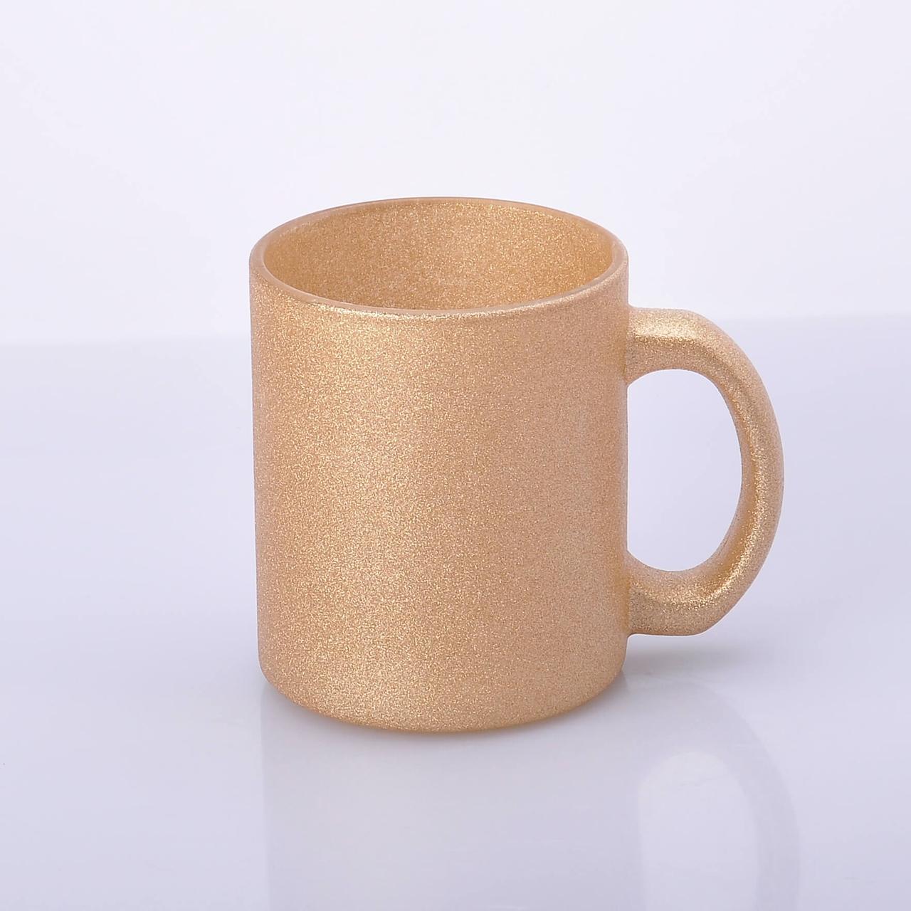 Чашка Гліттер скло для сублімації 330мл Шампань