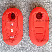 Силиконовый чехол Alfa Romeo 3 кнопки красный