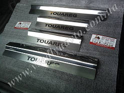 Захист порогів - накладки на пороги Volkswagen TOUAREG з 2002-2009 рр. (Premium)