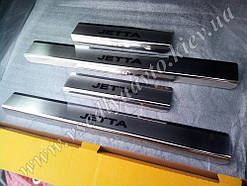 Захист порогів - накладки на пороги Volkswagen Jetta VI/Jetta USA з 2011 (Premium)