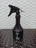 Бутылочка спрей пульверизатор 300мл пластик черный для жидкости тара