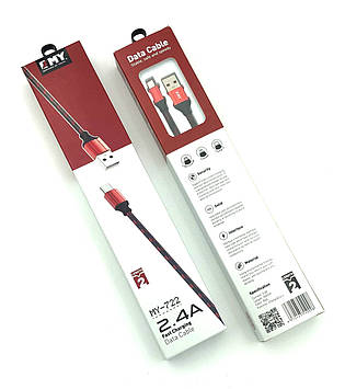 Дата кабель EMY MY-722 Micro USB 2.4A 2m Red