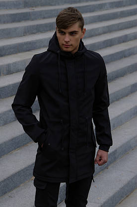 Костюм чоловічий чорний демісезонний Intruder Softshell V2.0. Куртка чоловіча, штани утеплені, фото 2
