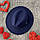 Капелюх Федора унісекс з стійкими полями Popular темно синя, фото 4
