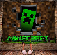 Плед с 3D принтом-Minecraft Logo