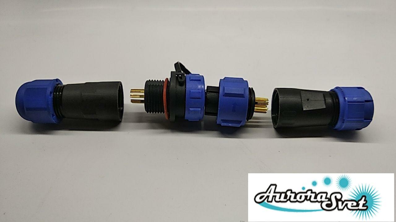 Роз'єм міжкабельний водонепроникний ip68 — 133 9- контактний 5 А.Герметичний з'єднувач кабелю IP68.