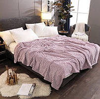 Покривало велюрове смуга (бузкова) 200х220 см