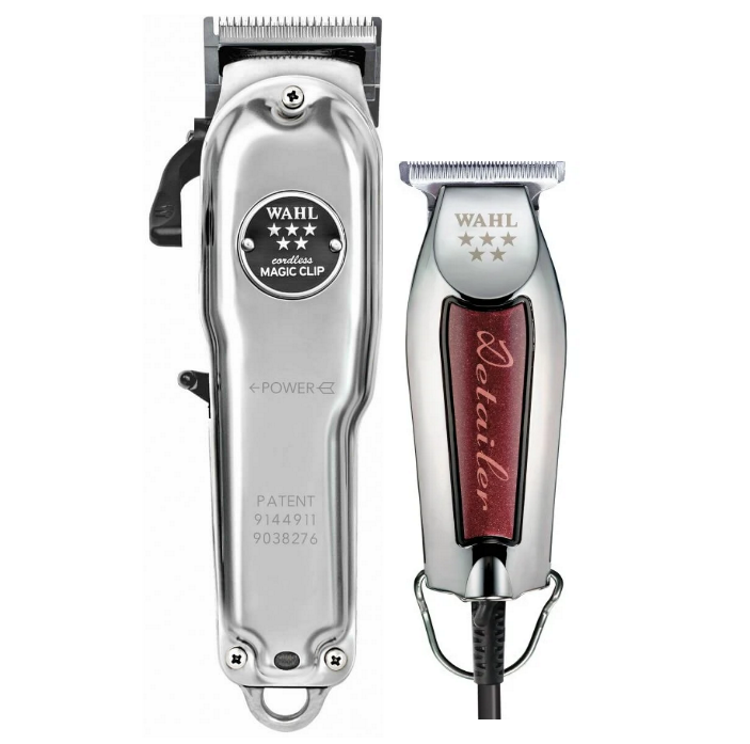 Набір машинок Wahl Silver Combo 5 star (Magic Clip Cordless Metal + Detailer Wide) 8509-016/8081-916