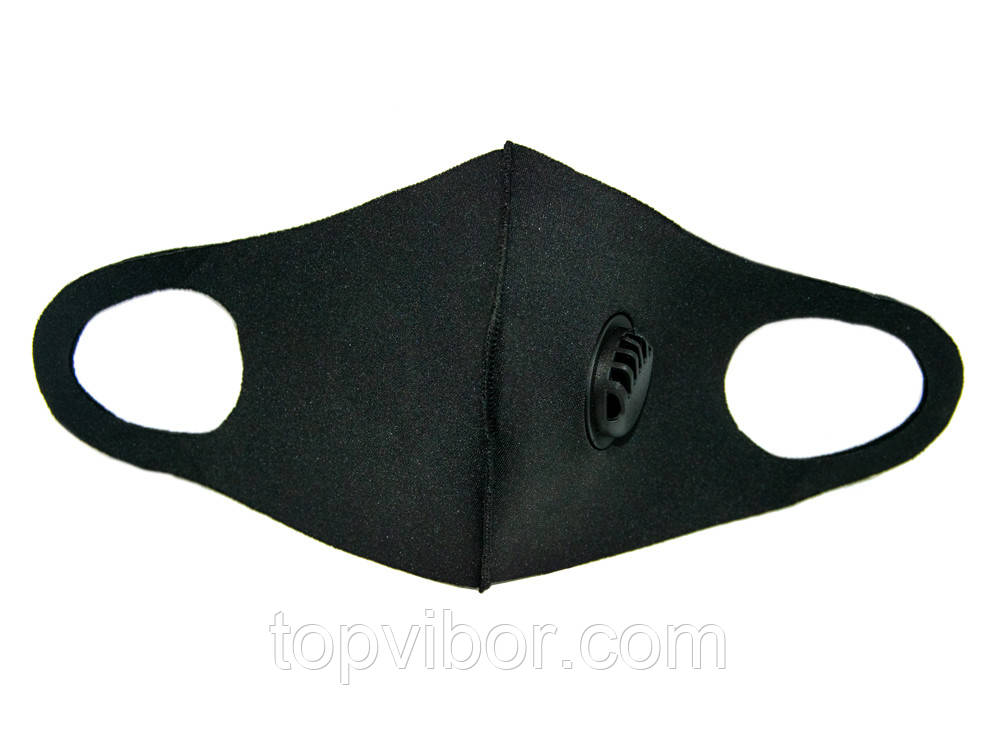 Черная защитная медицинская маска упаковка 12 шт. тканевая с клапаном Fashion Mask (медична маска) (ТОП) - фото 3 - id-p1288873400
