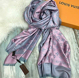 Палантин Louis Vuitton сіро-рожевий