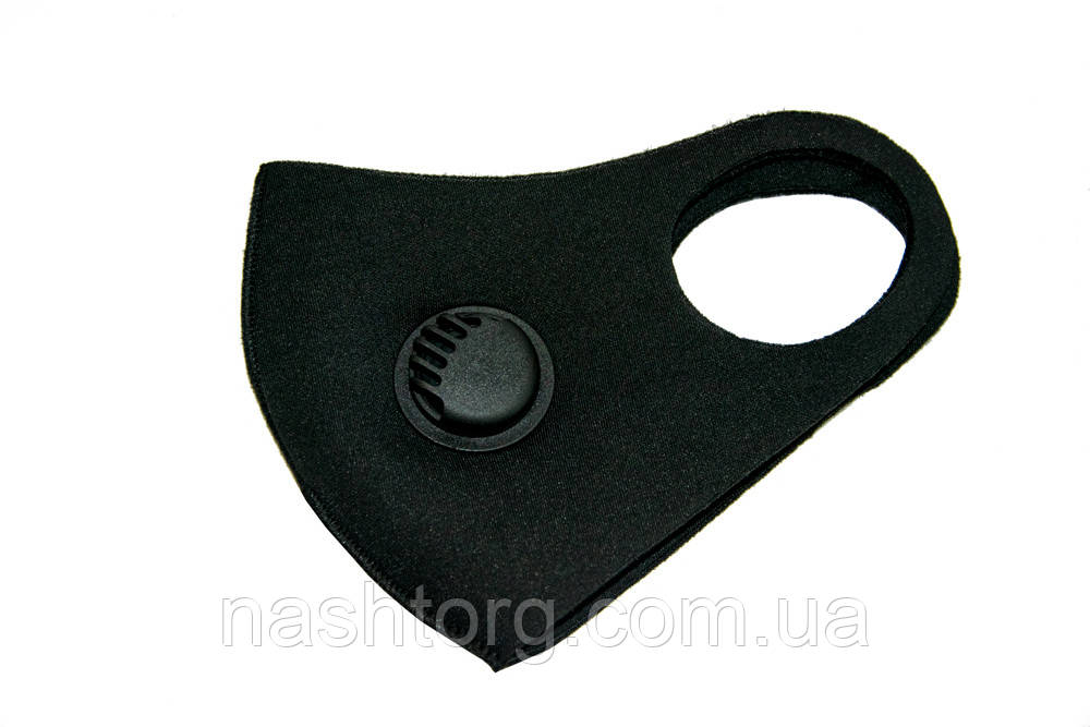Черная защитная медицинская маска упаковка 12 шт. тканевая с клапаном Fashion Mask (медична маска) (NT) - фото 2 - id-p1288875190