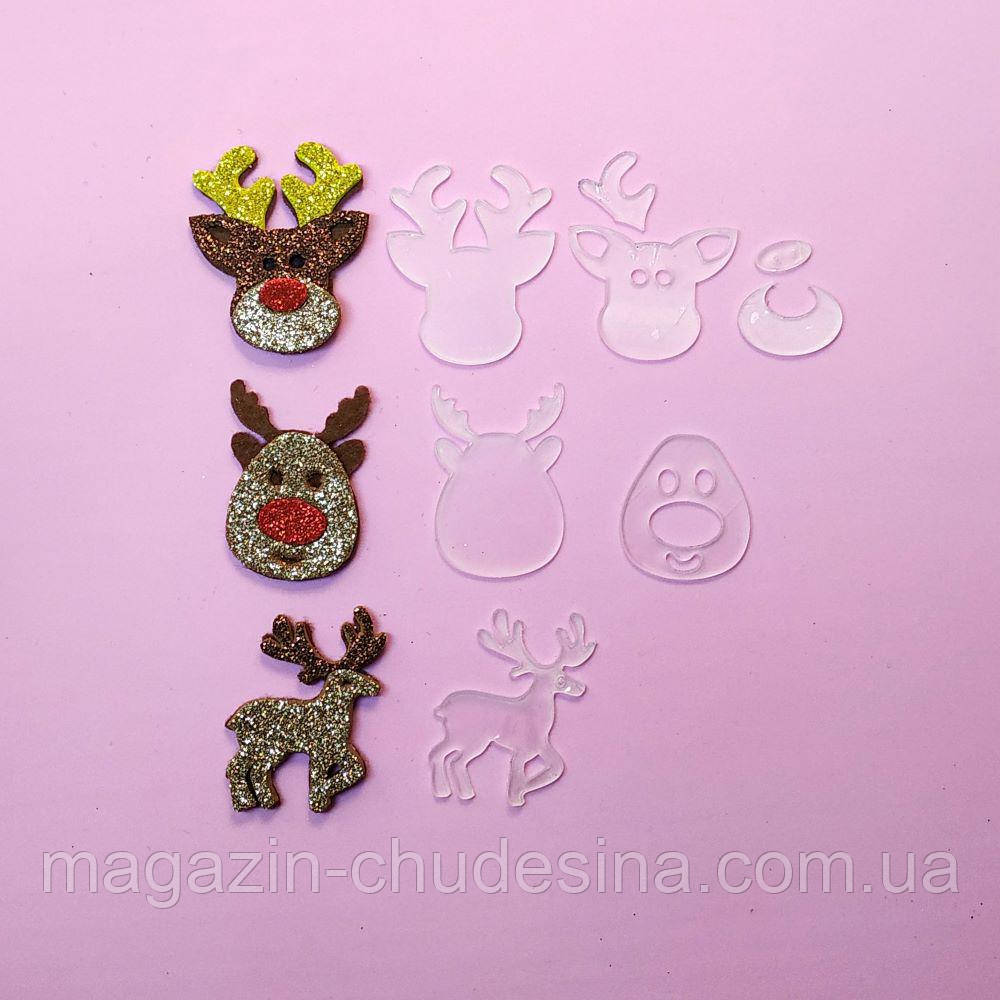 Шаблони для бантиків. Набір "Олені новорічні" 81, фото 1