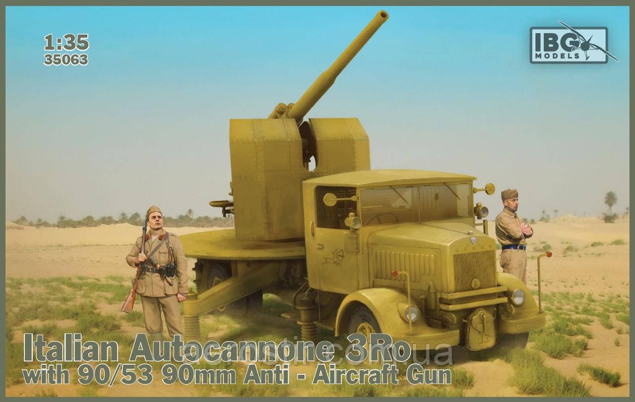Italian Autocannone 3Ro with 90/53 90mm Anti - Aircraft Gun 1/35 IBG 35063