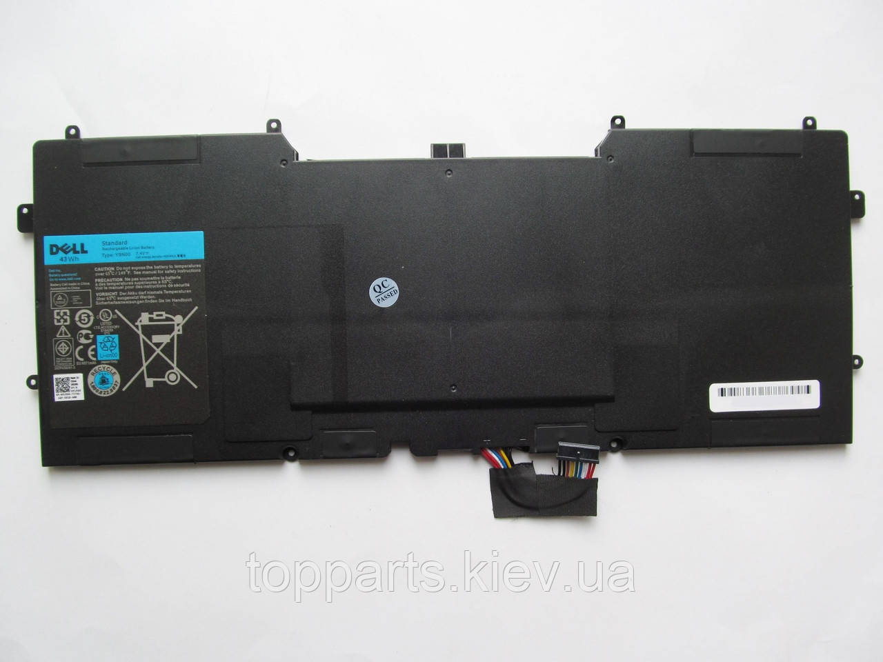 Батарея для ноутбука Dell XPS 13-L321X Y9N00, 43Wh (5800mAh), 6cell, 7.4V, Li-ion, чорна, ОРИГІНАЛЬНА