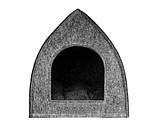 Будиночок лежанка з повсті "Тюльпан" з подушкою для маленьких і середніх порід собак розмір Л, фото 2