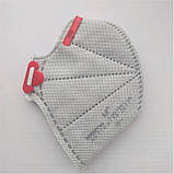 Респіратор FFP3 з клапаном Мікрон ФФП3. ВГІЛЬНИЙ ФІЛЬТР. Маска для обличчя, для медиків., фото 2