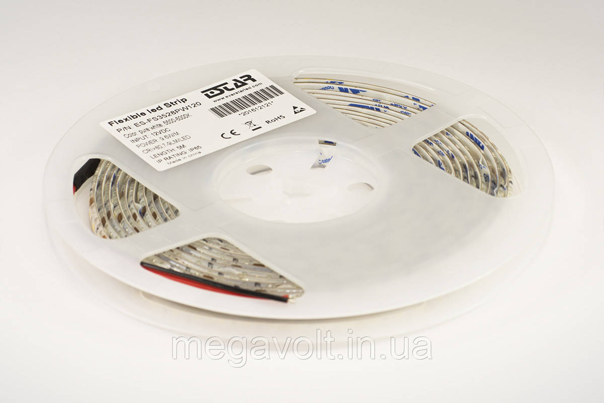 Світлодіодна стрічка ESTAR SMD 3528/120 (IP65) premium 12V нейтральна біла (3800-4300К)