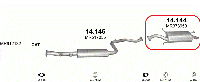 Глушитель (выхлопная система) MITSUBISHI CARISMA 1.8 GDi (1834 см3) (99-05гг) (Митсубиси Каризма) DA2A (4G93)