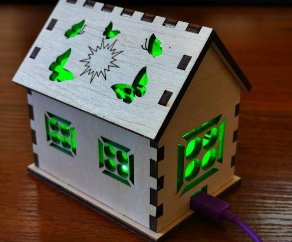 Радіоконструктор Світлодіодний RGB нічник "Будиночок" з сенсорним управлінням K345