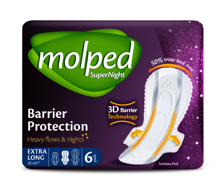 Гігієнічні прокладки Molped Super Night Extra long 6 шт.