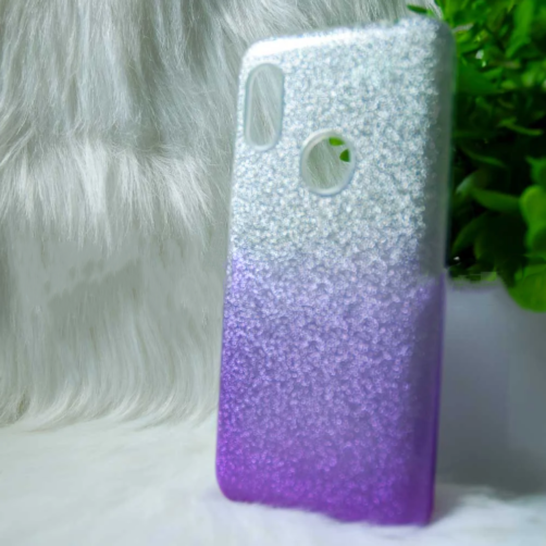 Силіконовий чохол Xiaomi Redmi Note 6 "Блискітки" Сіро-фіолетовий (grey-violet)