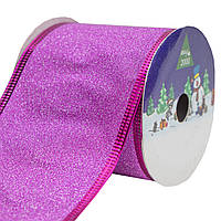 Декоративна стрічка в рулоні, d=6,3 см, 3м, рожевий, ПВХ (080587-9)