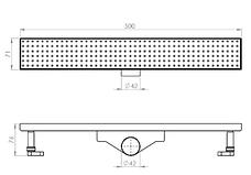 Трап лінійний неіржавка сталь стулення 93765 Kare (70 мм х 500 мм), фото 4