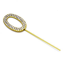 Топпер зі стразами Цифра 0 золото