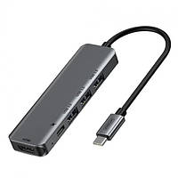 HUB адаптер JOYROOM Type-C SH-C2, 3USB, HDMI, сірий